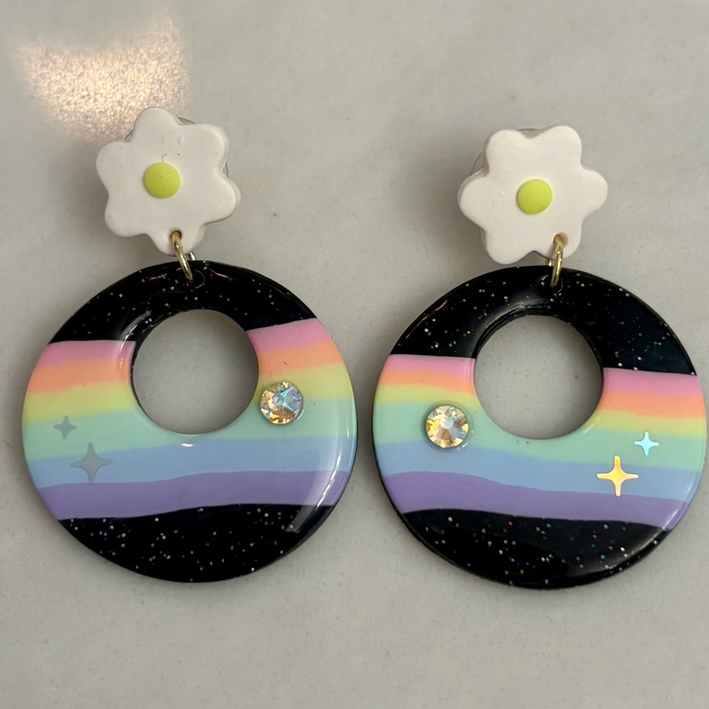 Rainbow Flower Earrings